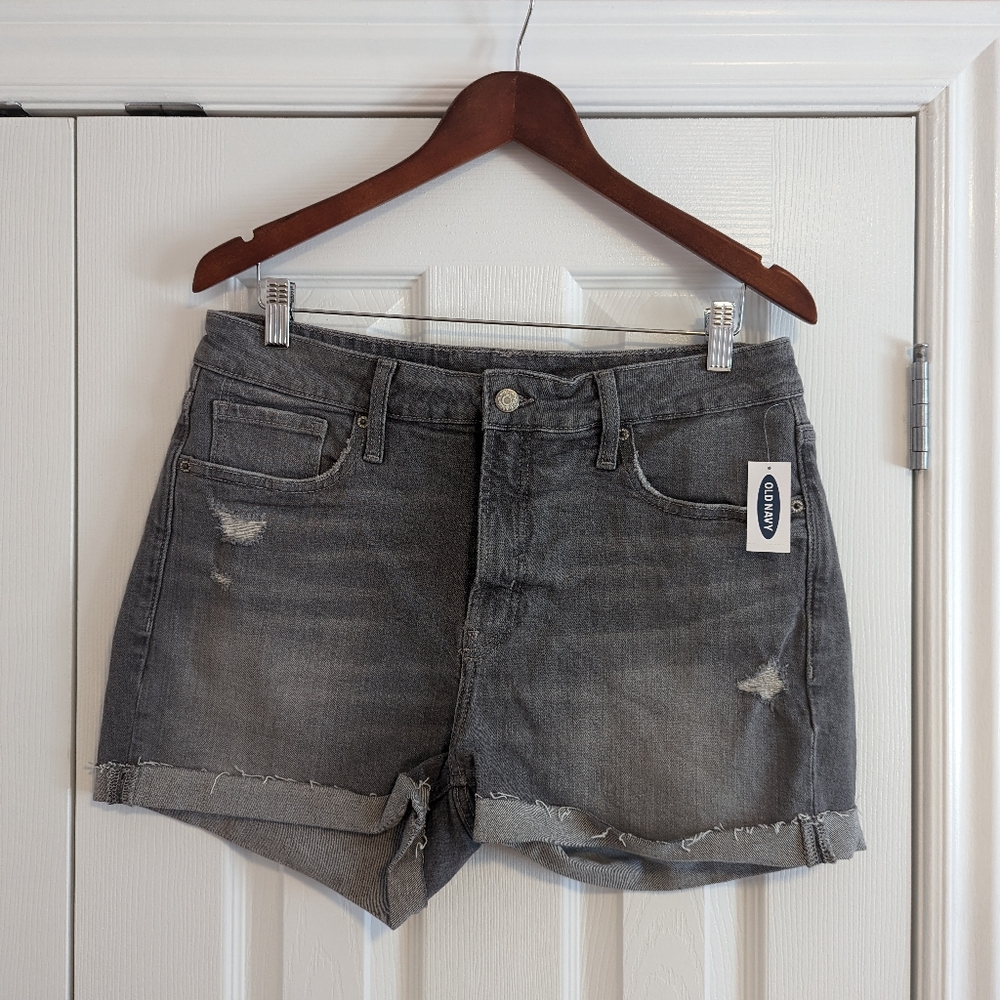 Old Navy O.G. Jean Short High Rise Grey NWT Size 12